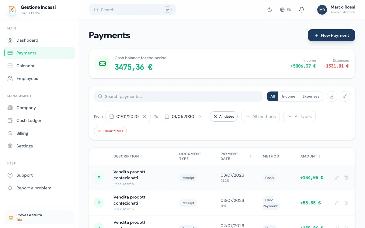 Payment management features
