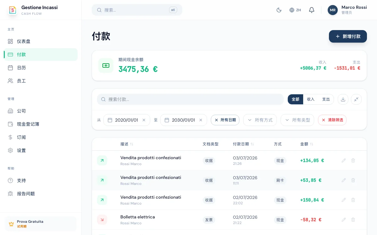支付管理功能